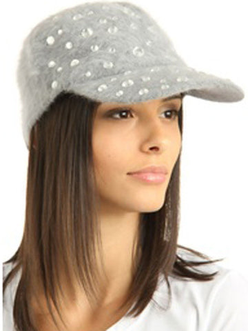 Grey Hat with Hair
